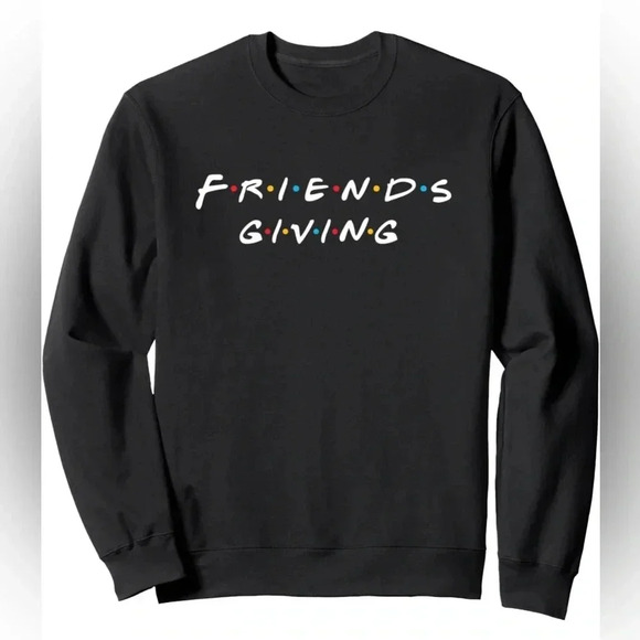 Gildan Heavy Blend Cotton Adult Unisex Black Friends Giving Sweatshirt Large - Picture 1 of 3